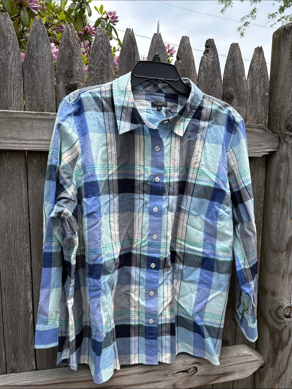 Talbots 3XP cotton plaid button down.